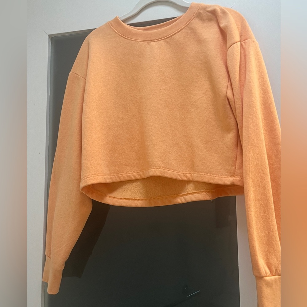 Zara Cropped Orange Crewneck